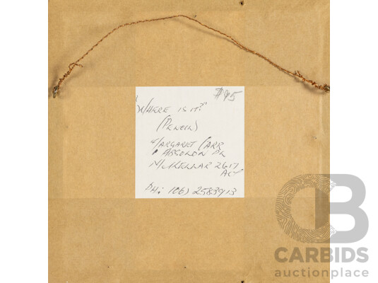 Margaret Carr (20th Century, Australian), Where is It? (1994), Original Coloured and Lead Pencil Drawing, 16H x 16W cm (frame)