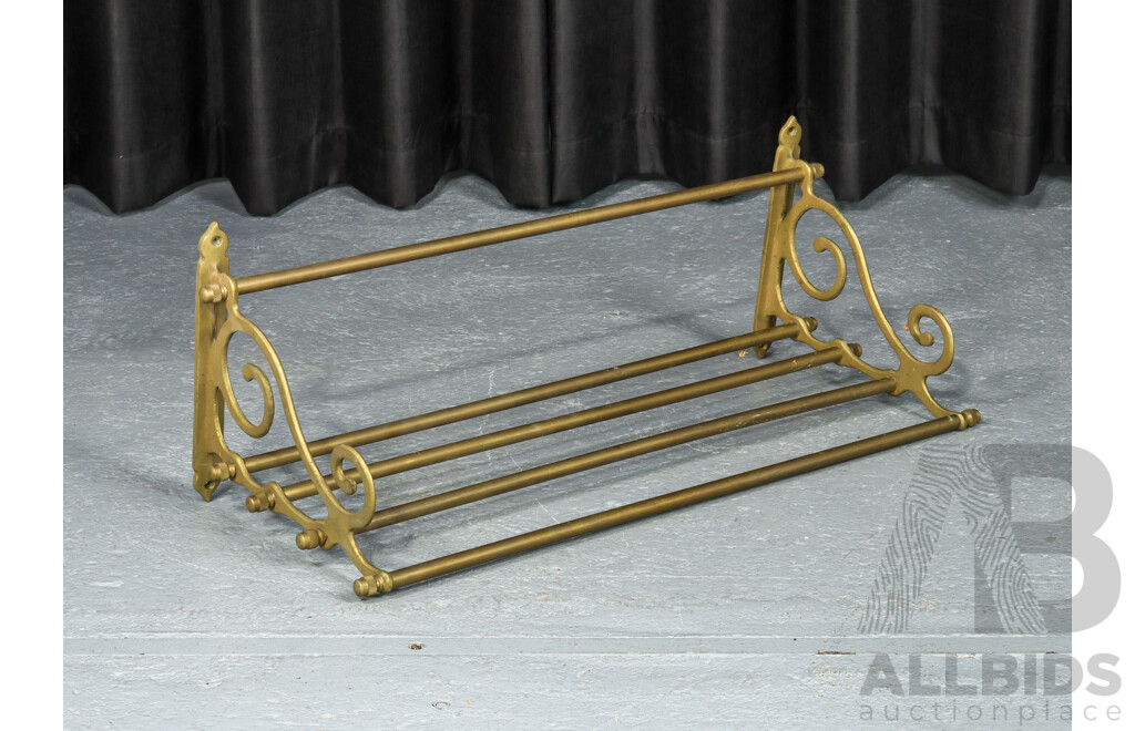 Vintage Brass Wall Mount Luggage Rack