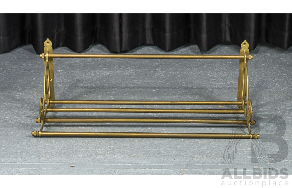 Vintage Brass Wall Mount Luggage Rack