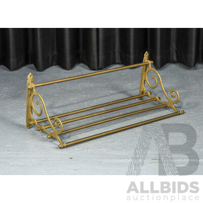 Vintage Brass Wall Mount Luggage Rack