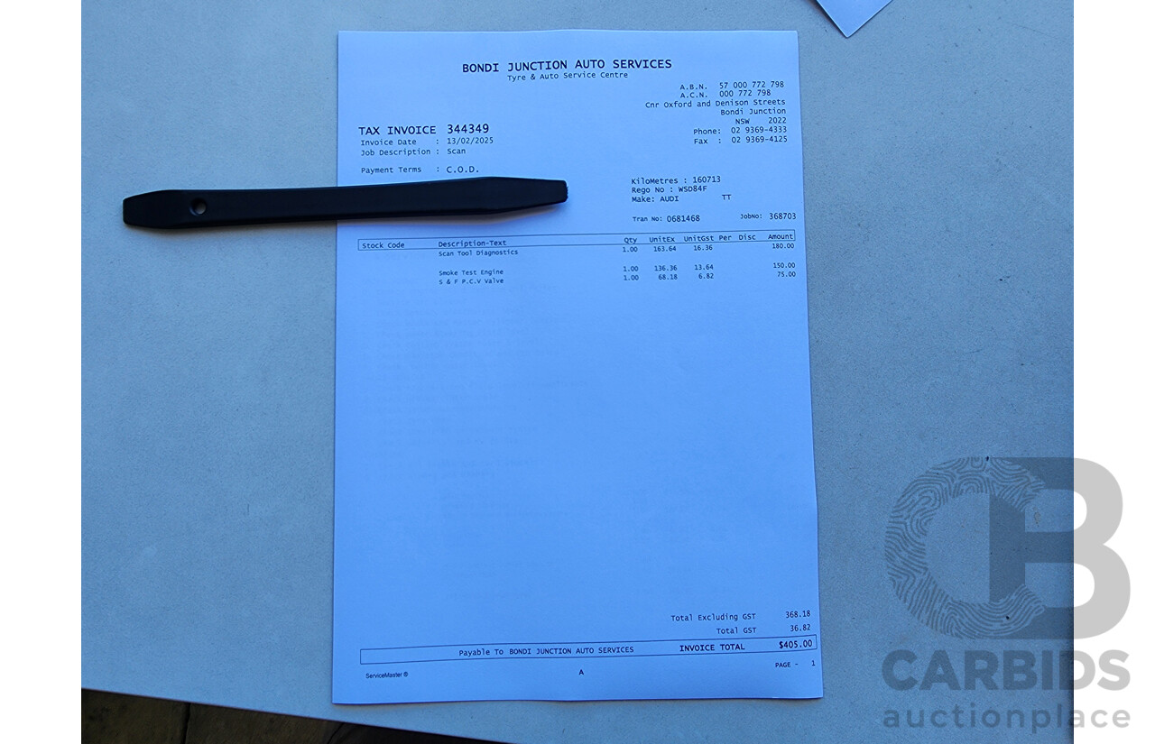 01/2008 Audi TT 2.0 TFSI 8J 2d Coupe Blue 2.0L