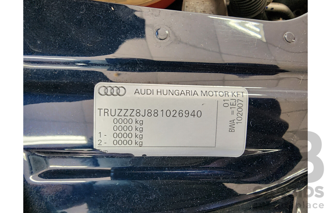 01/2008 Audi TT 2.0 TFSI 8J 2d Coupe Blue 2.0L