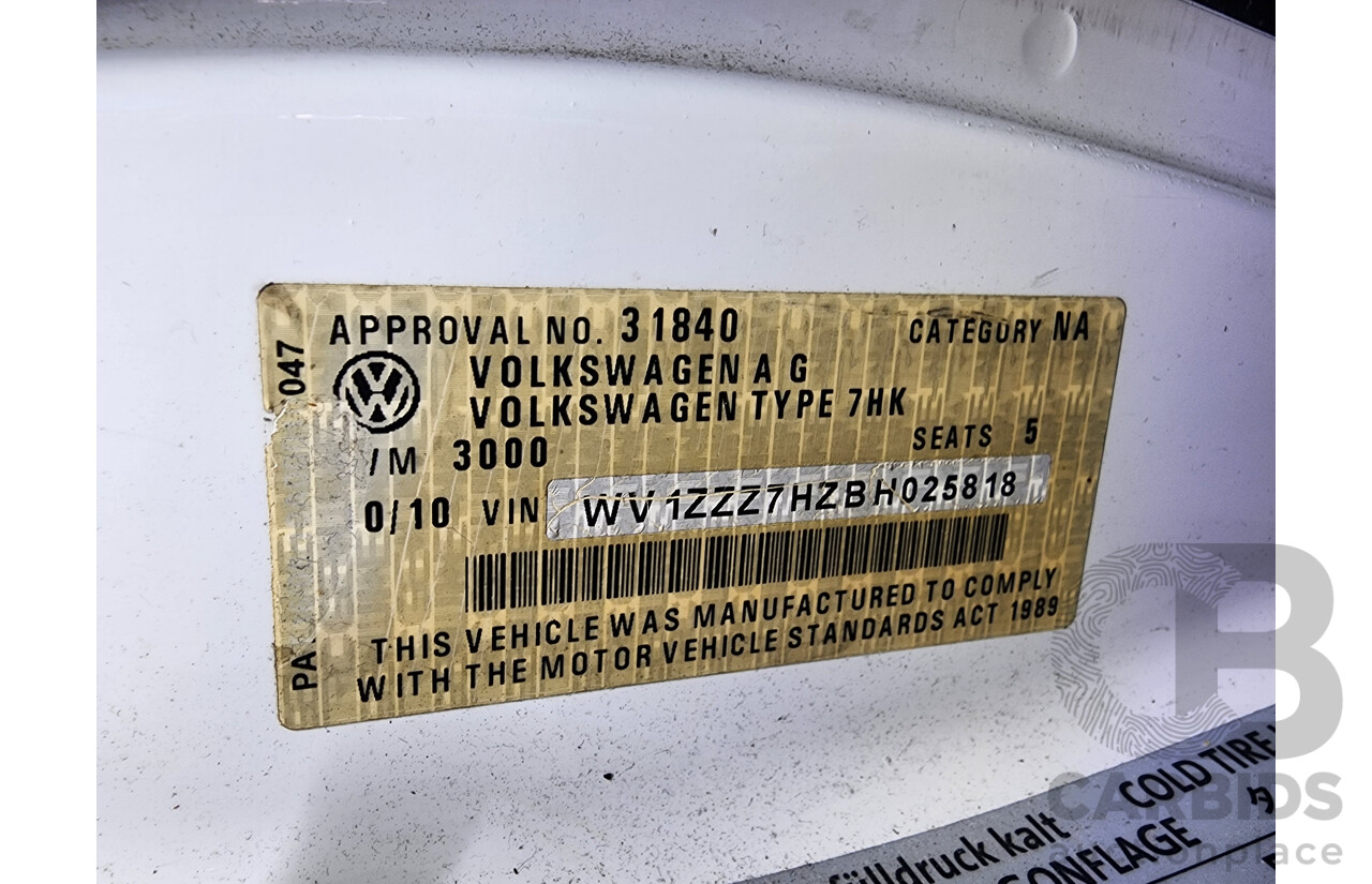 01/2010 Volkswagen Transporter 132 TDI SWB LOW T5 MY10 Van White 2.0L