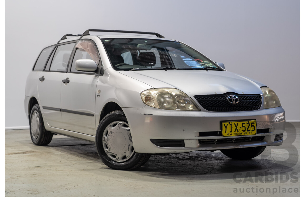 11/2002 Toyota Corolla Ascent ZZE122R 4d Wagon Silver 1.8L