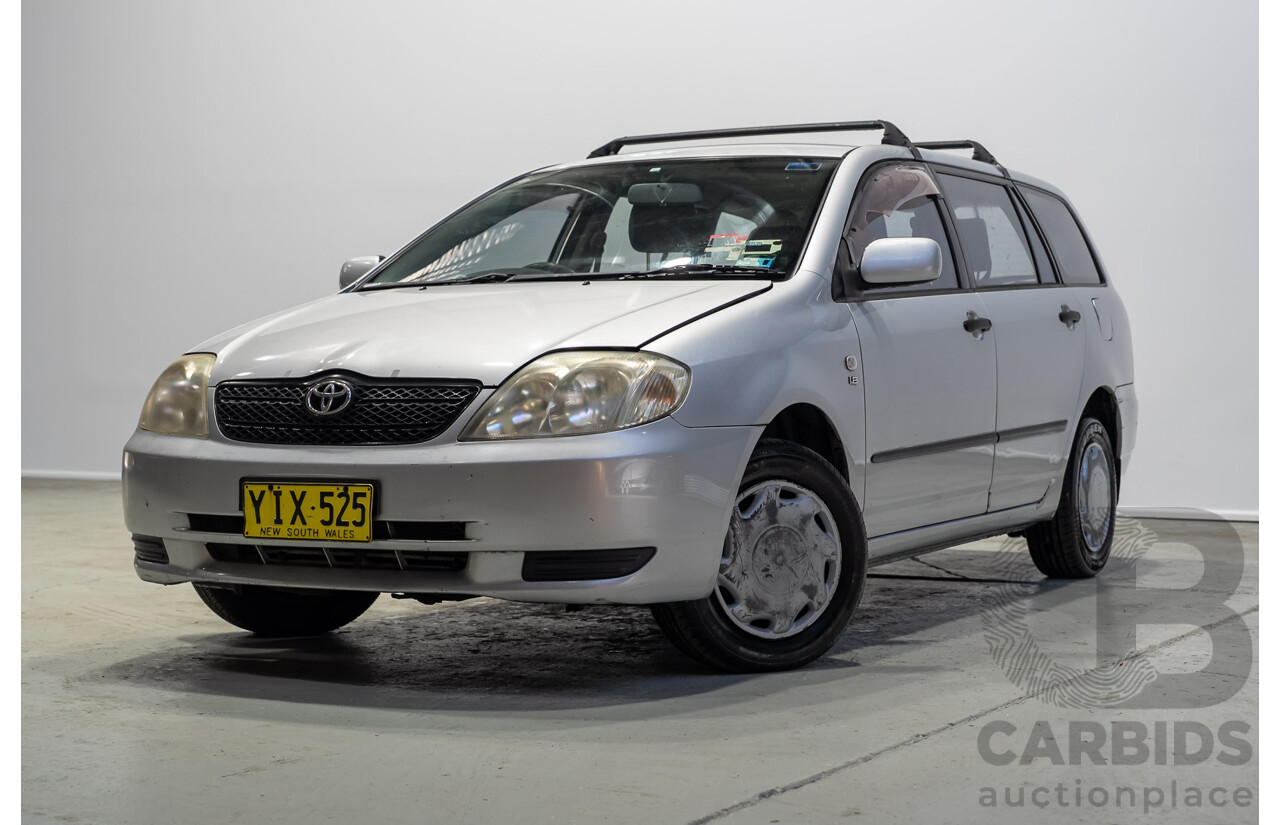 11/2002 Toyota Corolla Ascent ZZE122R 4d Wagon Silver 1.8L