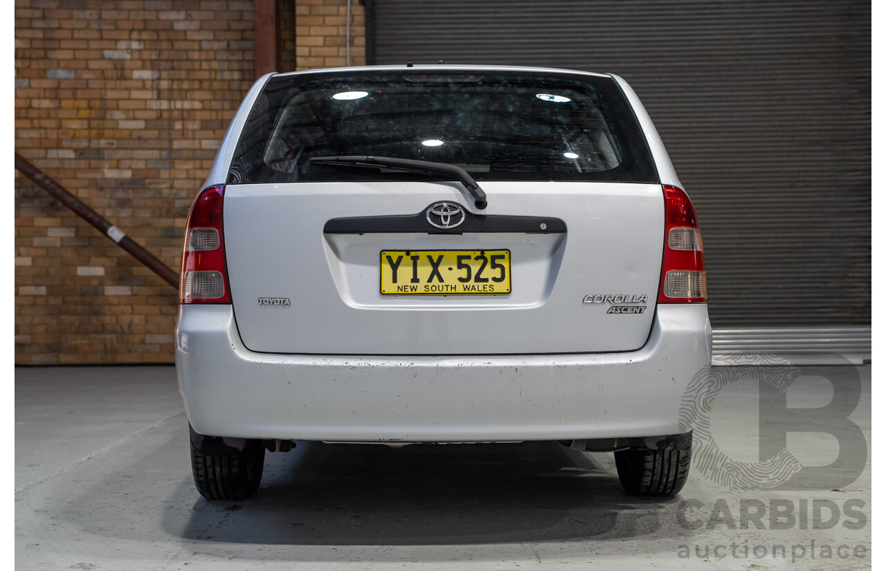 11/2002 Toyota Corolla Ascent ZZE122R 4d Wagon Silver 1.8L