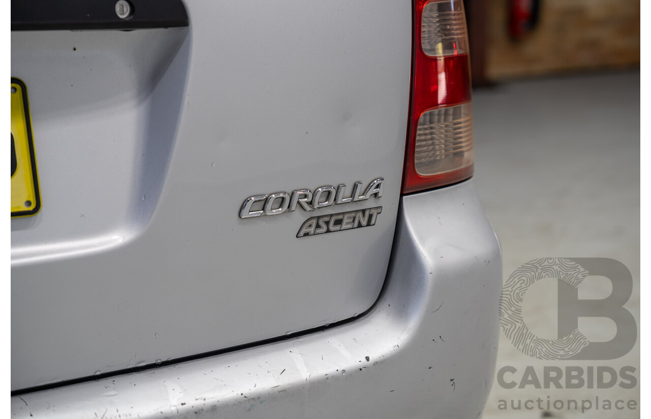 11/2002 Toyota Corolla Ascent ZZE122R 4d Wagon Silver 1.8L