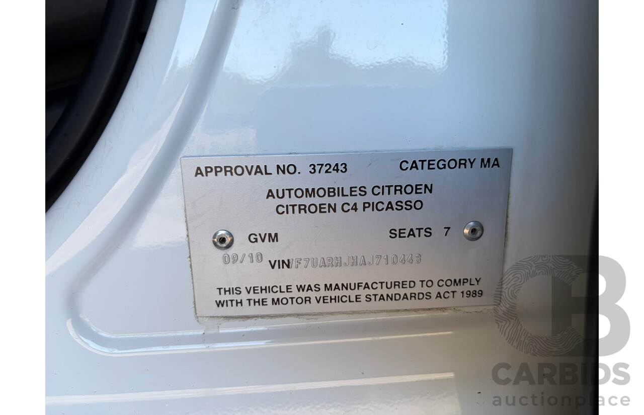 09/2010 Citroen C4 Picasso HDI (FWD) 4d Wagon White 2.0L 7 Seats