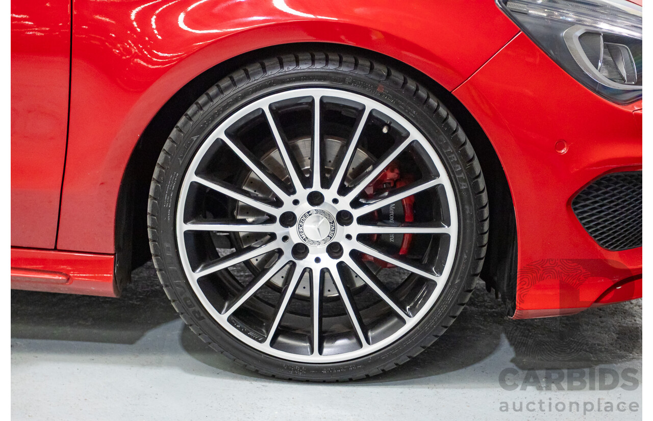 10/2015 Mercedes Benz CLA 250 Sport 4Matic (AWD) 117 MY15 4d Coupe Jupiter Red Turbo 2.0L