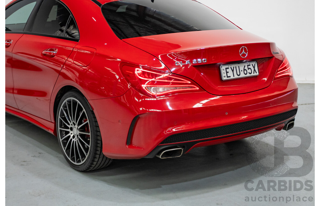 10/2015 Mercedes Benz CLA 250 Sport 4Matic (AWD) 117 MY15 4d Coupe Jupiter Red Turbo 2.0L