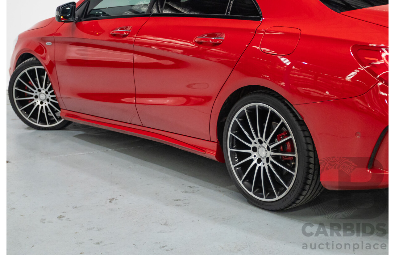 10/2015 Mercedes Benz CLA 250 Sport 4Matic (AWD) 117 MY15 4d Coupe Jupiter Red Turbo 2.0L