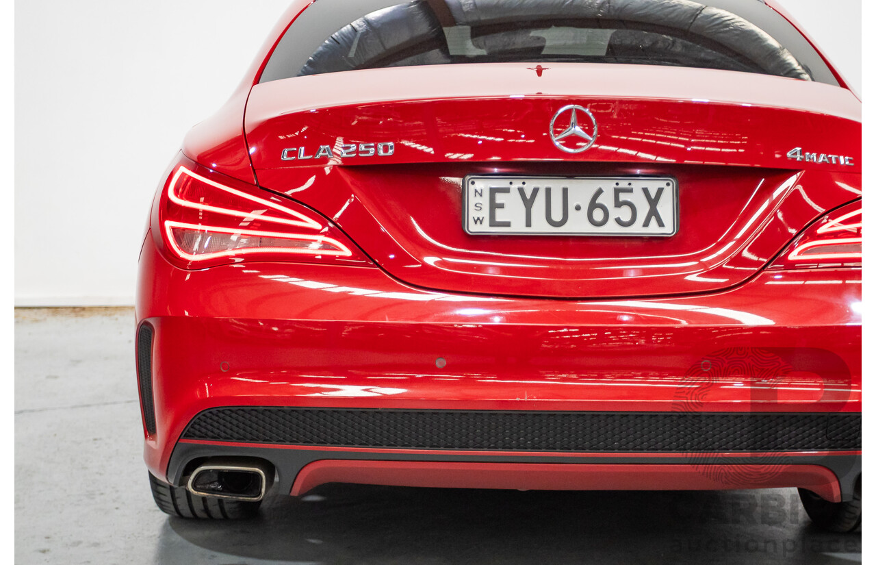 10/2015 Mercedes Benz CLA 250 Sport 4Matic (AWD) 117 MY15 4d Coupe Jupiter Red Turbo 2.0L