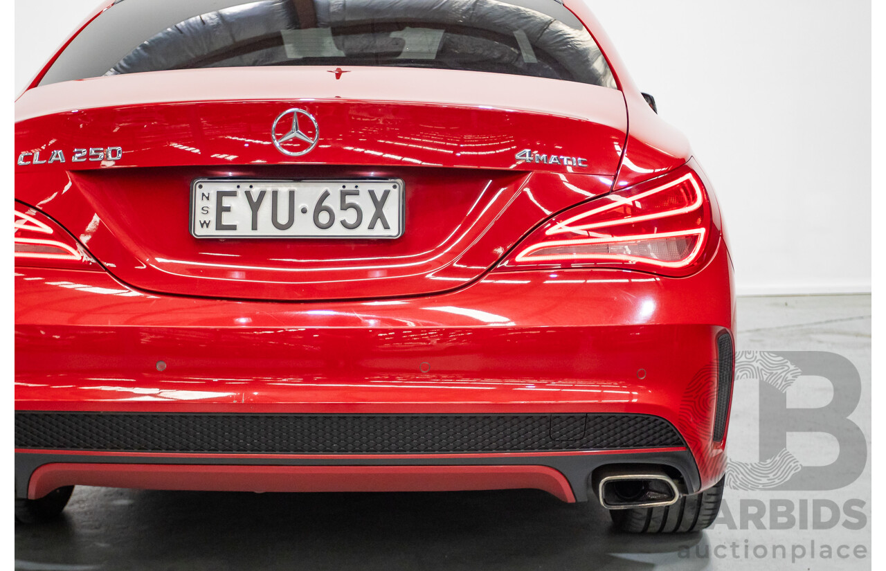 10/2015 Mercedes Benz CLA 250 Sport 4Matic (AWD) 117 MY15 4d Coupe Jupiter Red Turbo 2.0L