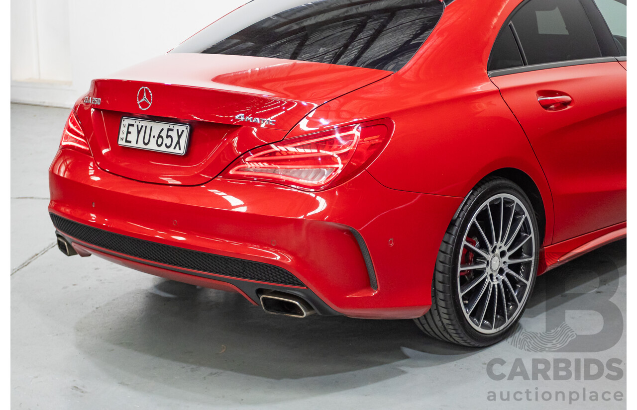 10/2015 Mercedes Benz CLA 250 Sport 4Matic (AWD) 117 MY15 4d Coupe Jupiter Red Turbo 2.0L