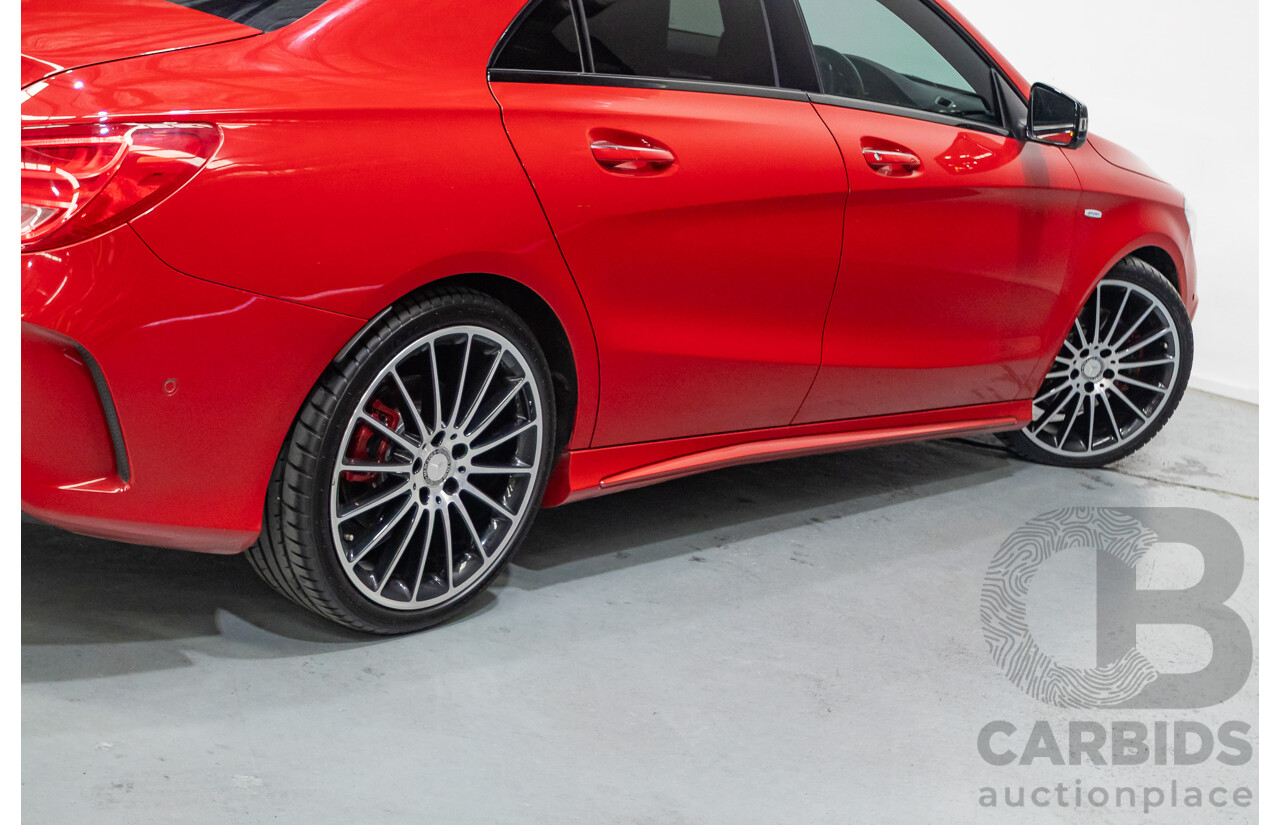 10/2015 Mercedes Benz CLA 250 Sport 4Matic (AWD) 117 MY15 4d Coupe Jupiter Red Turbo 2.0L