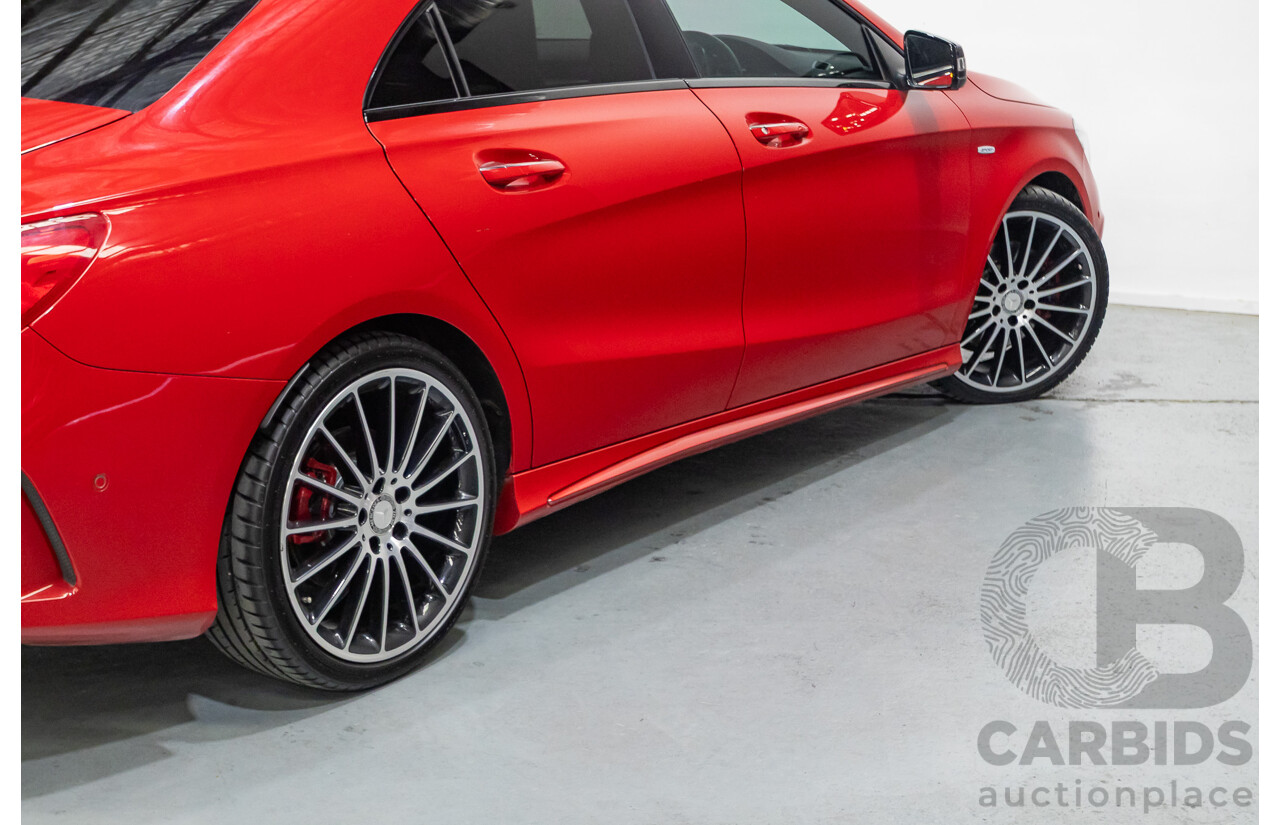 10/2015 Mercedes Benz CLA 250 Sport 4Matic (AWD) 117 MY15 4d Coupe Jupiter Red Turbo 2.0L
