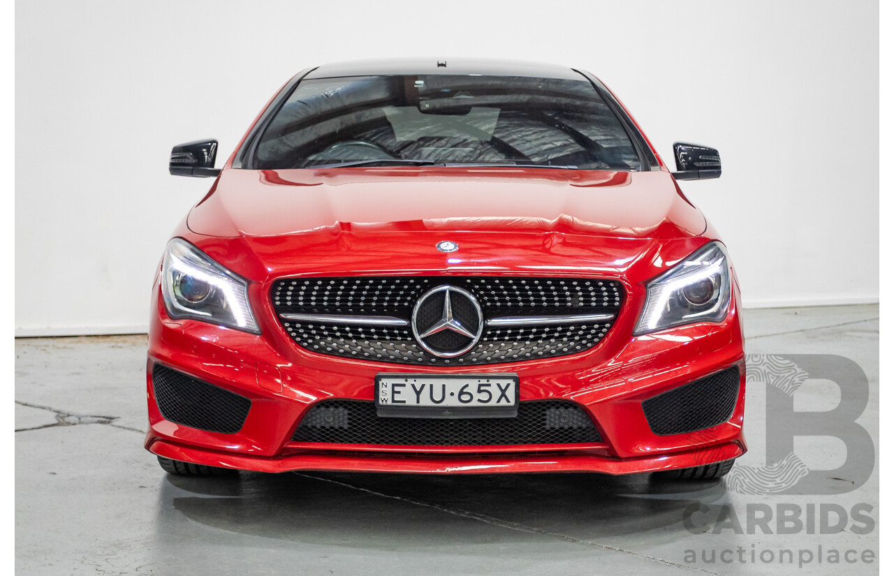 10/2015 Mercedes Benz CLA 250 Sport 4Matic (AWD) 117 MY15 4d Coupe Jupiter Red Turbo 2.0L