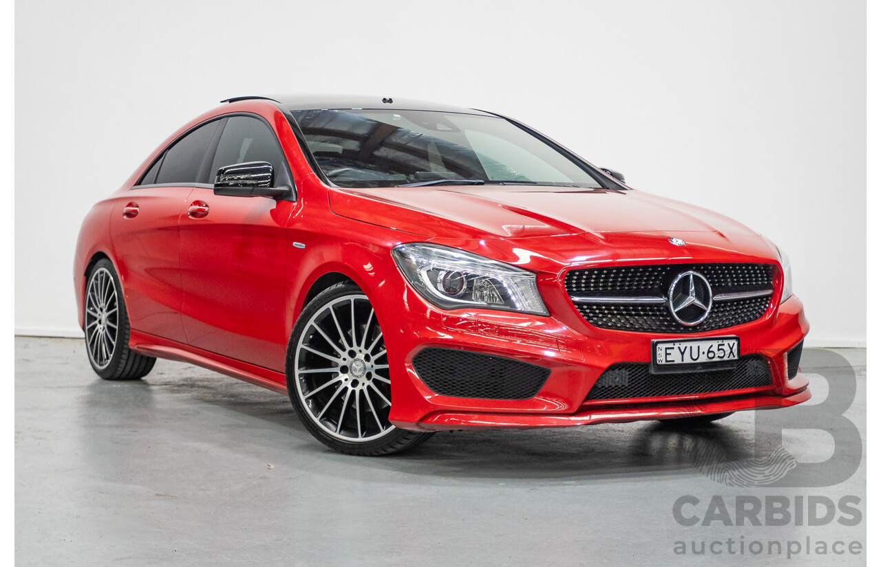 10/2015 Mercedes Benz CLA 250 Sport 4Matic (AWD) 117 MY15 4d Coupe Jupiter Red Turbo 2.0L