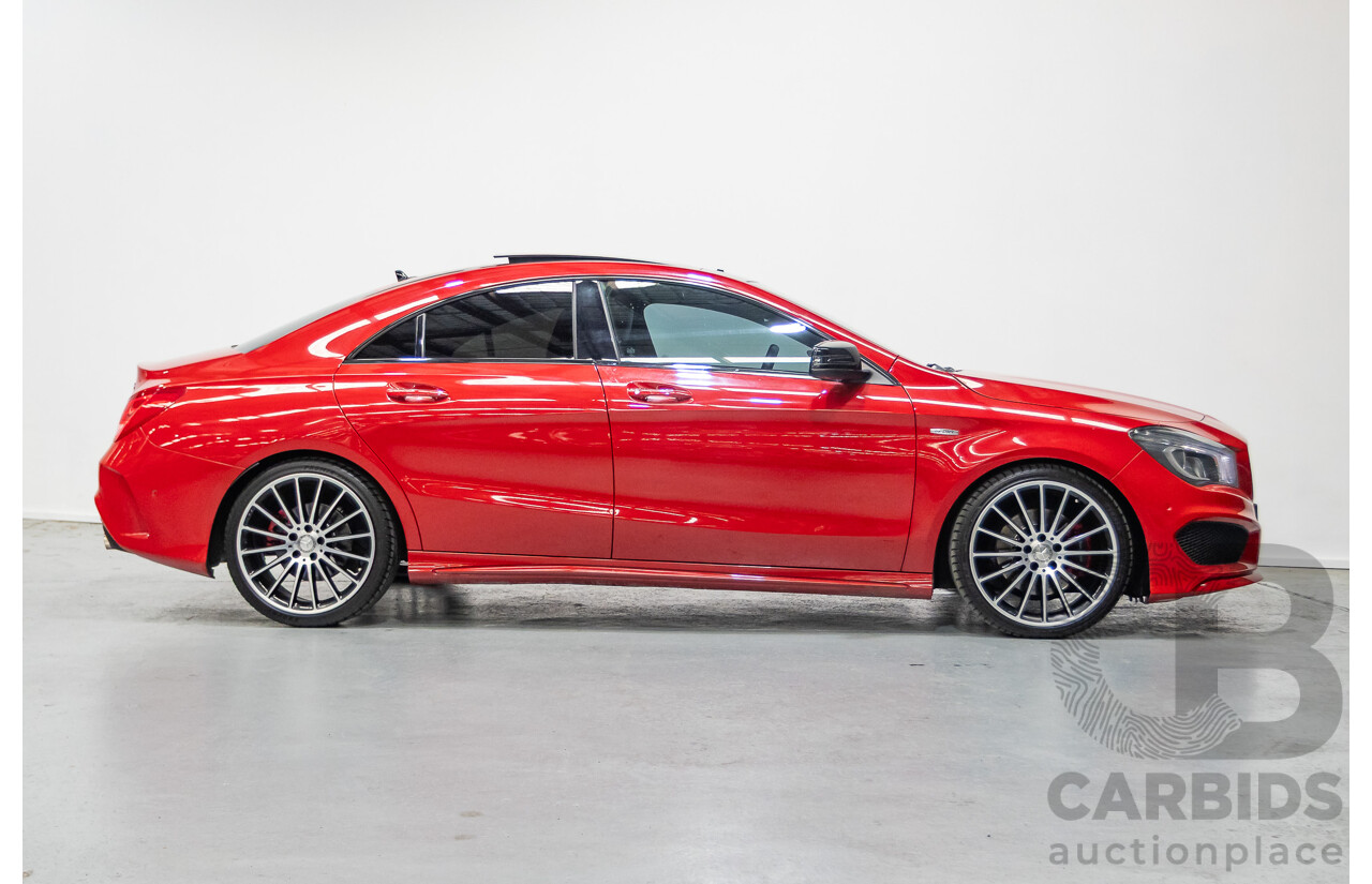10/2015 Mercedes Benz CLA 250 Sport 4Matic (AWD) 117 MY15 4d Coupe Jupiter Red Turbo 2.0L