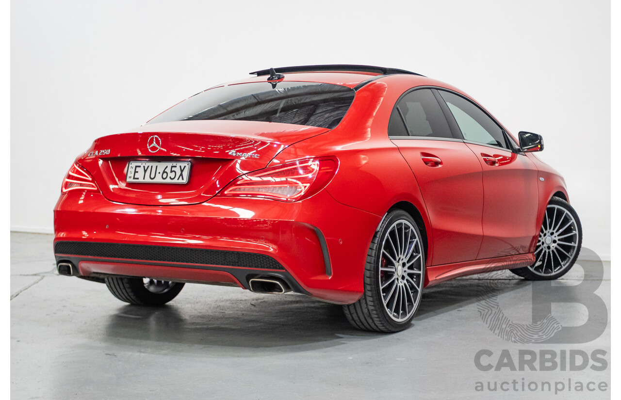 10/2015 Mercedes Benz CLA 250 Sport 4Matic (AWD) 117 MY15 4d Coupe Jupiter Red Turbo 2.0L