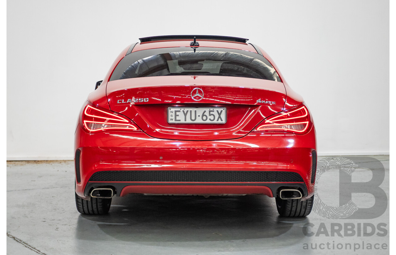 10/2015 Mercedes Benz CLA 250 Sport 4Matic (AWD) 117 MY15 4d Coupe Jupiter Red Turbo 2.0L