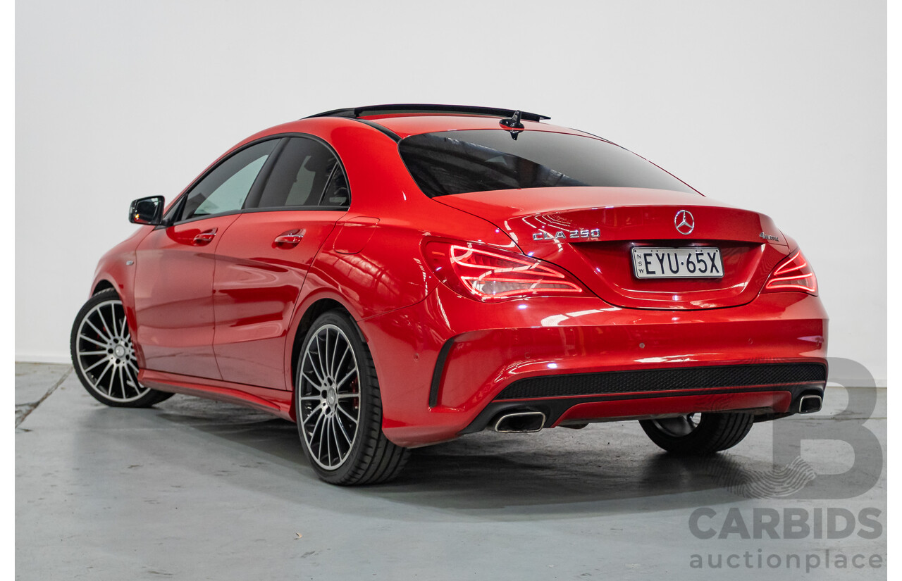 10/2015 Mercedes Benz CLA 250 Sport 4Matic (AWD) 117 MY15 4d Coupe Jupiter Red Turbo 2.0L