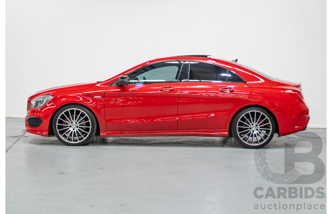 10/2015 Mercedes Benz CLA 250 Sport 4Matic (AWD) 117 MY15 4d Coupe Jupiter Red Turbo 2.0L