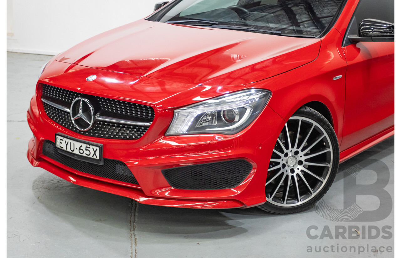 10/2015 Mercedes Benz CLA 250 Sport 4Matic (AWD) 117 MY15 4d Coupe Jupiter Red Turbo 2.0L