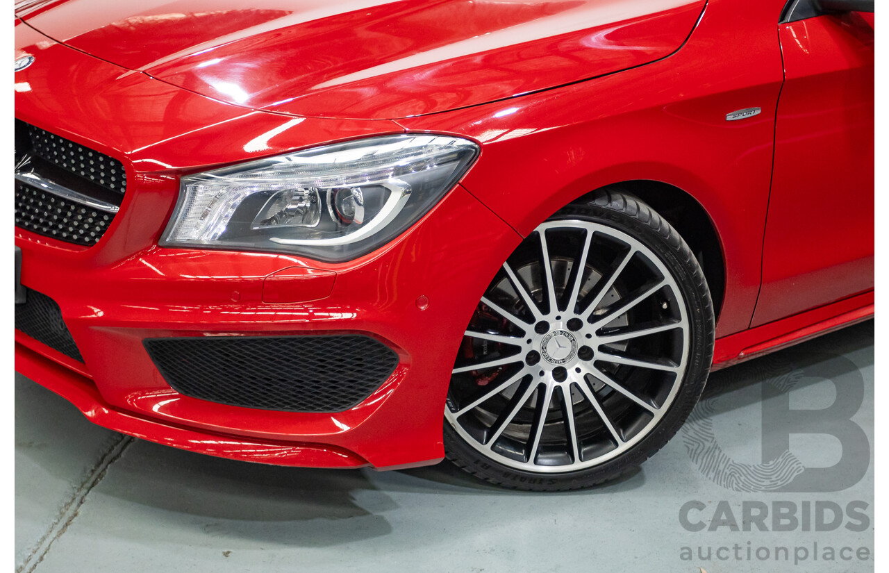 10/2015 Mercedes Benz CLA 250 Sport 4Matic (AWD) 117 MY15 4d Coupe Jupiter Red Turbo 2.0L