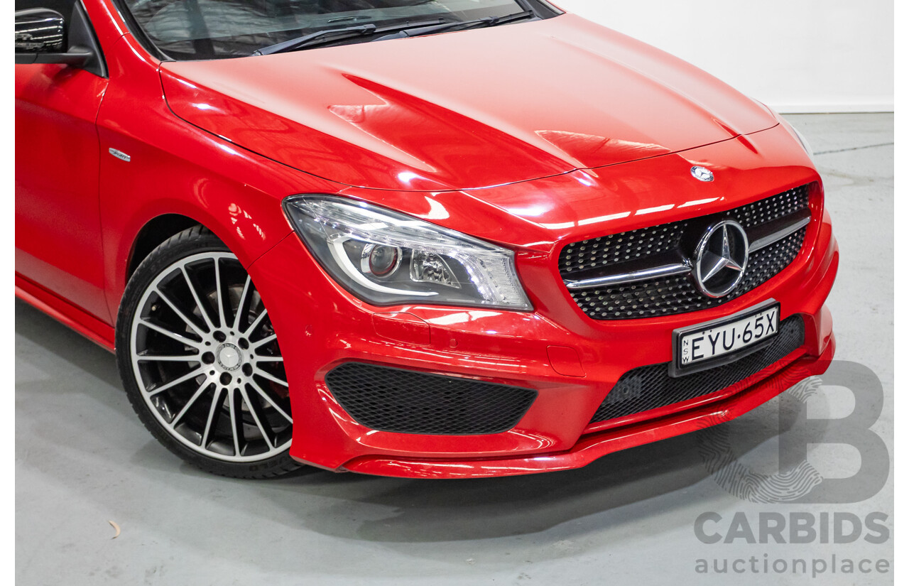 10/2015 Mercedes Benz CLA 250 Sport 4Matic (AWD) 117 MY15 4d Coupe Jupiter Red Turbo 2.0L