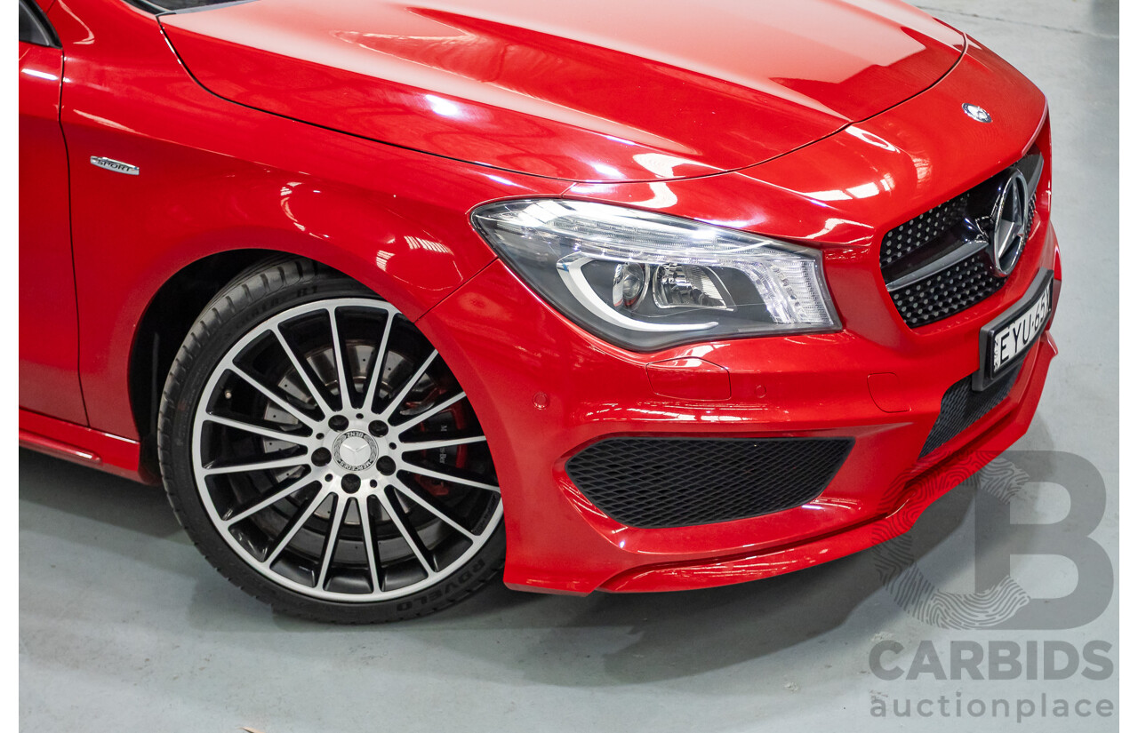 10/2015 Mercedes Benz CLA 250 Sport 4Matic (AWD) 117 MY15 4d Coupe Jupiter Red Turbo 2.0L