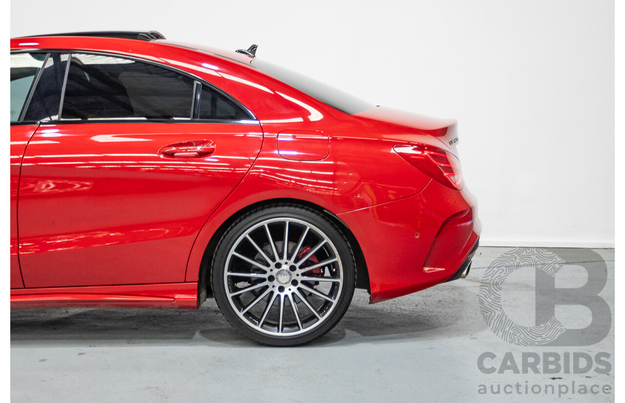 10/2015 Mercedes Benz CLA 250 Sport 4Matic (AWD) 117 MY15 4d Coupe Jupiter Red Turbo 2.0L