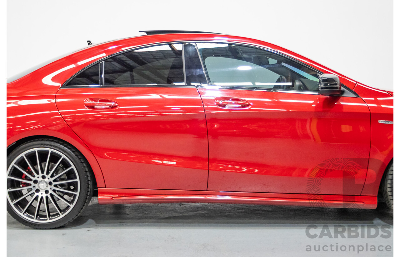 10/2015 Mercedes Benz CLA 250 Sport 4Matic (AWD) 117 MY15 4d Coupe Jupiter Red Turbo 2.0L