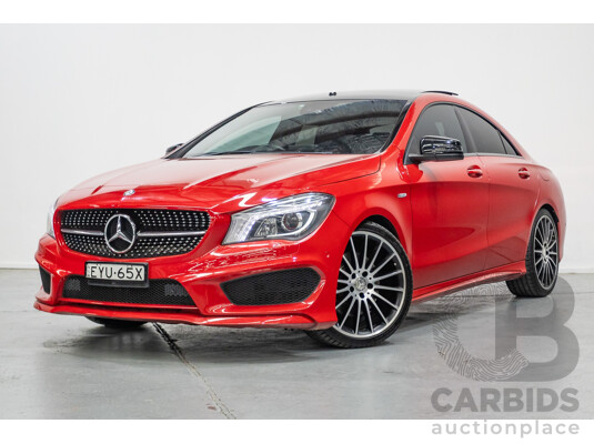 10/2015 Mercedes Benz CLA 250 Sport 4Matic (AWD) 117 MY15 4d Coupe Jupiter Red Turbo 2.0L