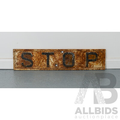Vintage Cast Iron Railway 'STOP' Sign