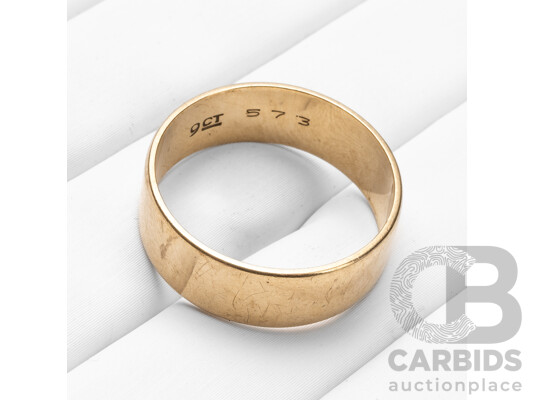 9ct Yellow Gold Wide Wedder - Size R