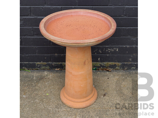 Terracotta Pedestal Bird Bath