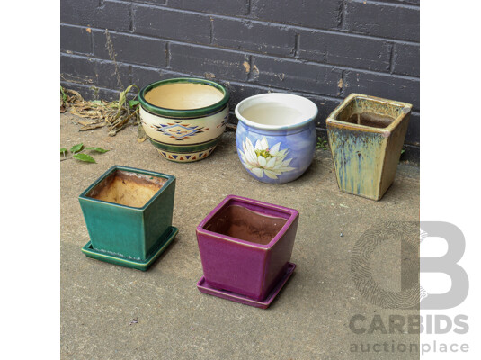 Collection of Decorative Ceramic Garden Pots