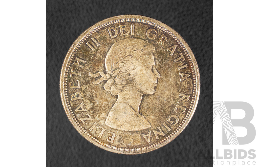 Canada 1964 Silver Dollar, 100th Anniversary of Charlottetown & Quebec Conferences  .800