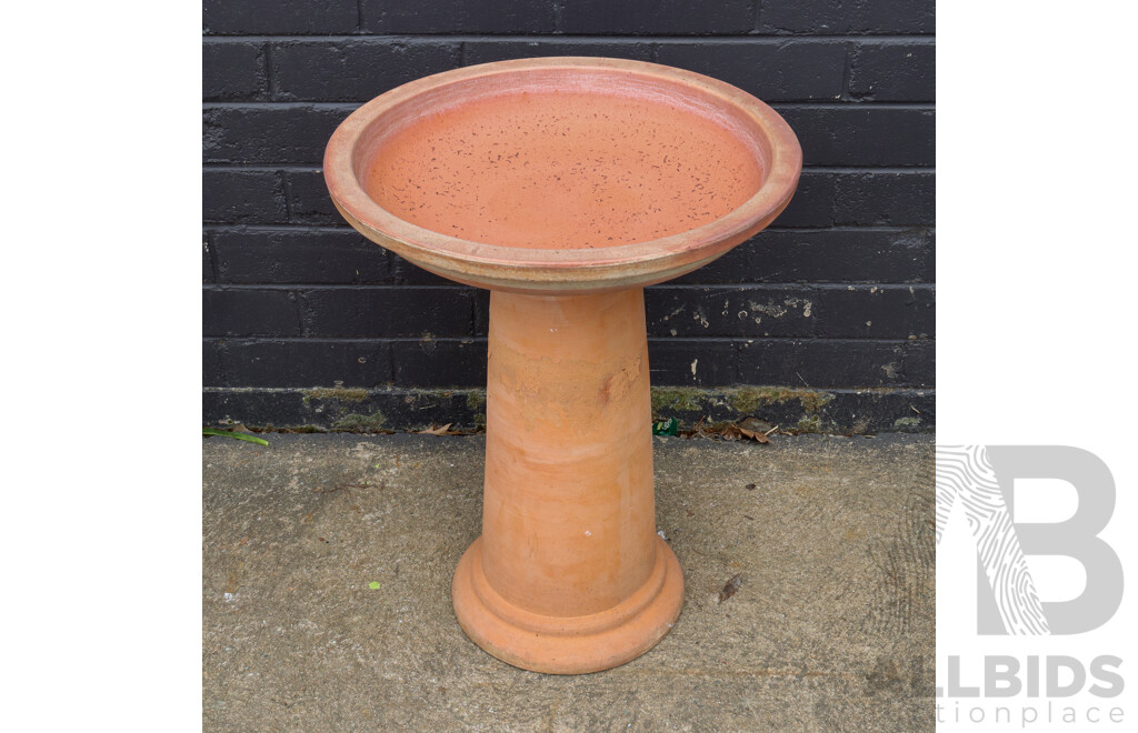 Terracotta Pedestal Bird Bath