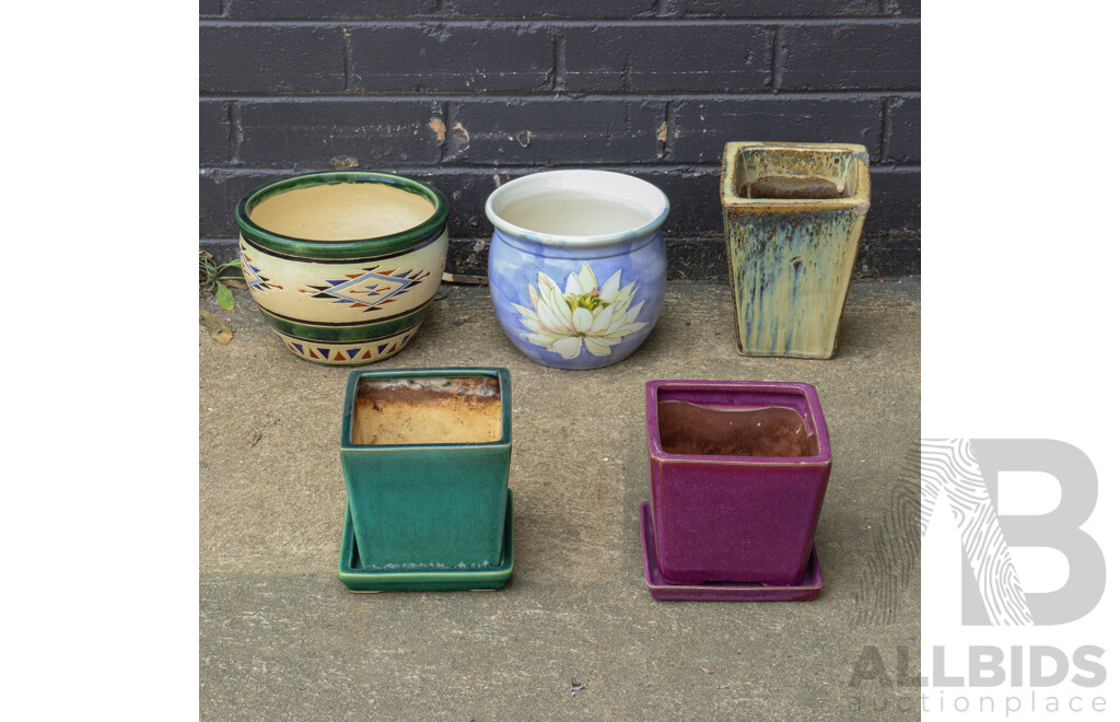 Collection of Decorative Ceramic Garden Pots