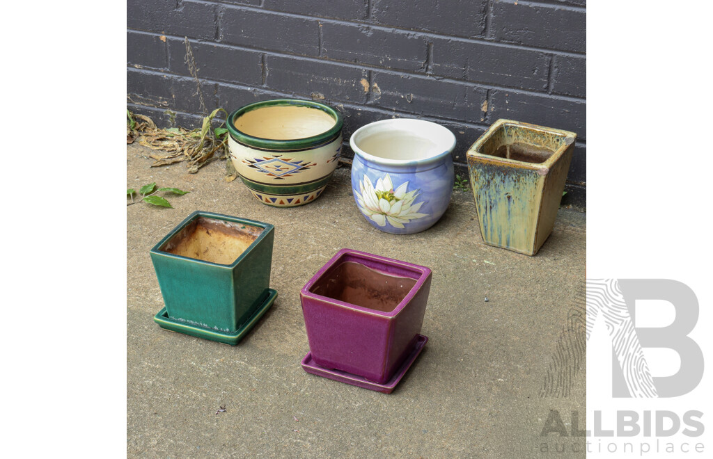 Collection of Decorative Ceramic Garden Pots