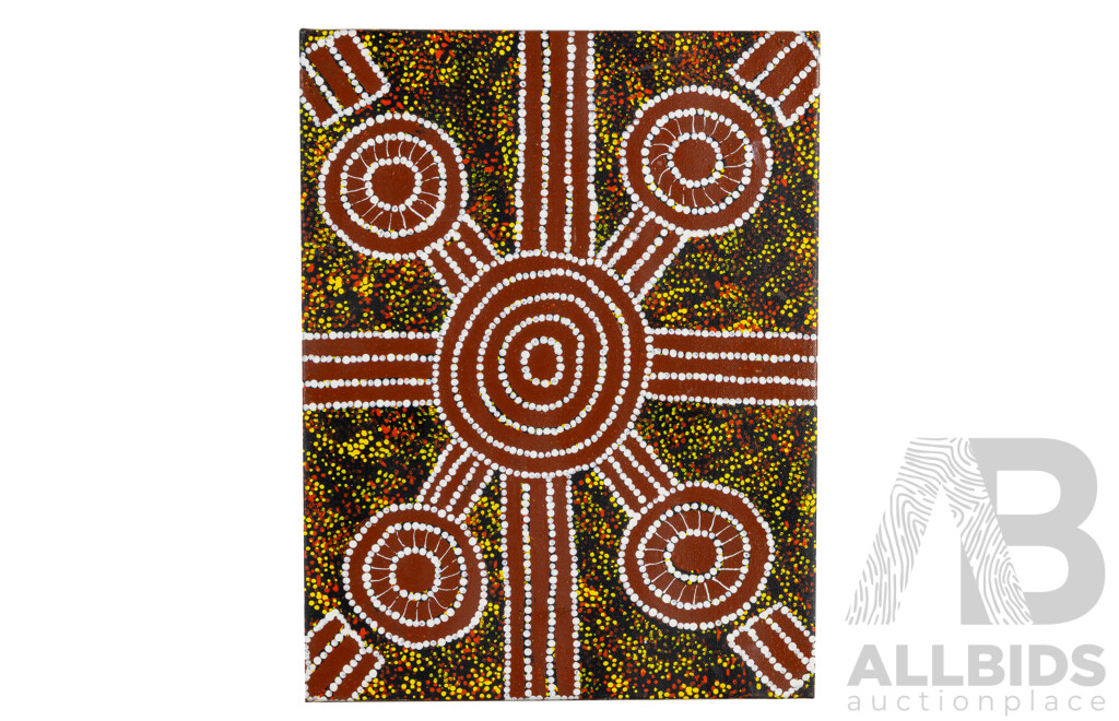 Elizabeth Katakarinja (20th Century, Indigenous-Australian, 1963-), Wild Onions (2010), Original Acrylic on Canvas, 41H x 32W cm