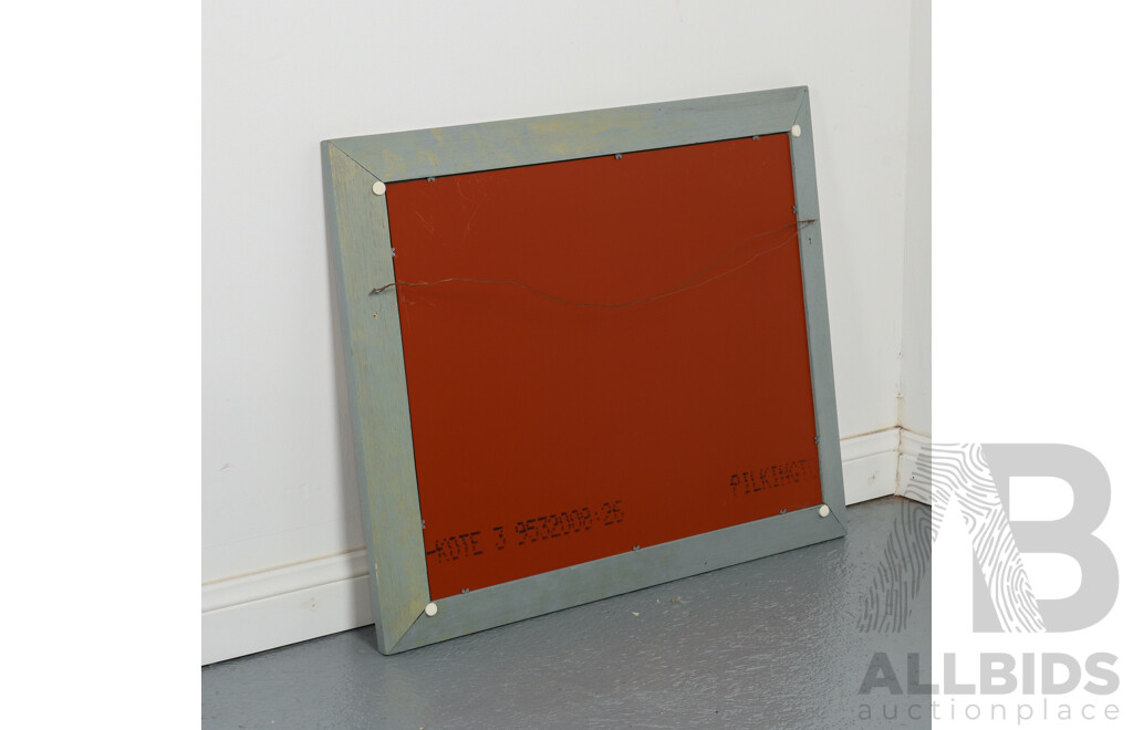Gold-Flecked Blue-Grey Wooden Framed Contemporary Hanging Mirror, 60H x 72W cm (frame)