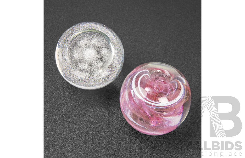 Pair of Unmatched Vintage Paper Weights Including a Rosenthal Example