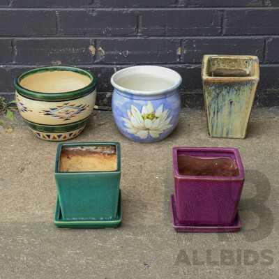 Collection of Decorative Ceramic Garden Pots