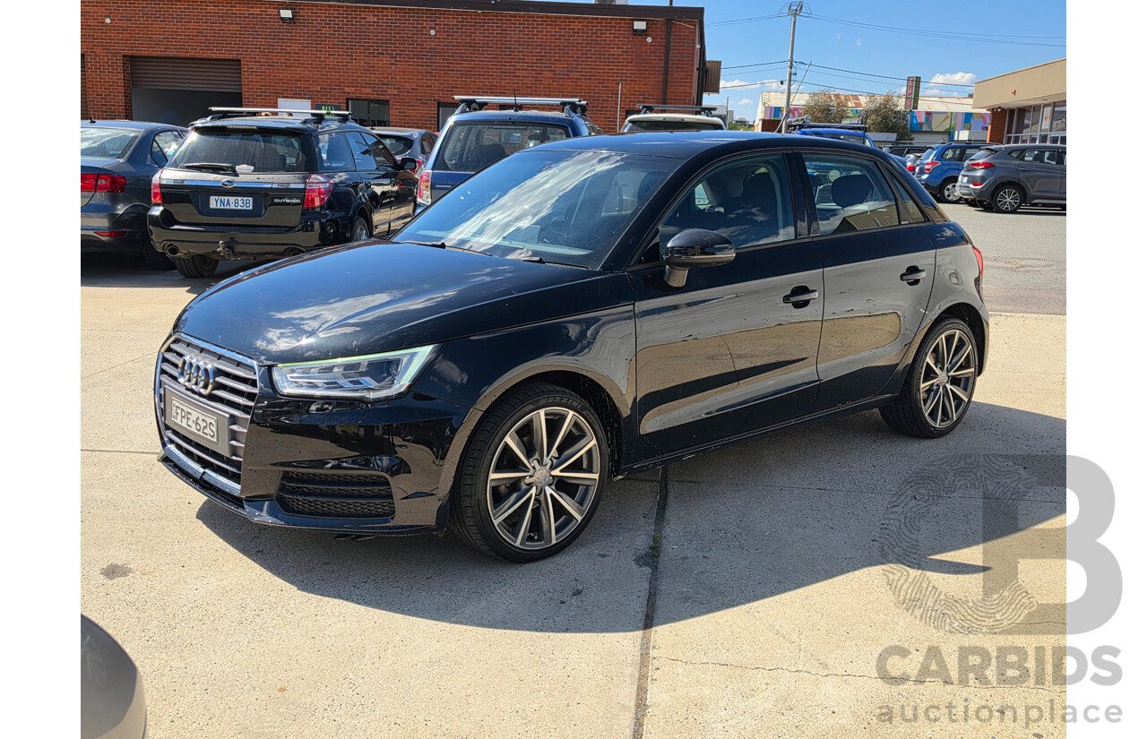 06/2016 Audi A1 SPORTBACK 1.0 TFSI 8X MY17 5D Hatchback Black 1.0L