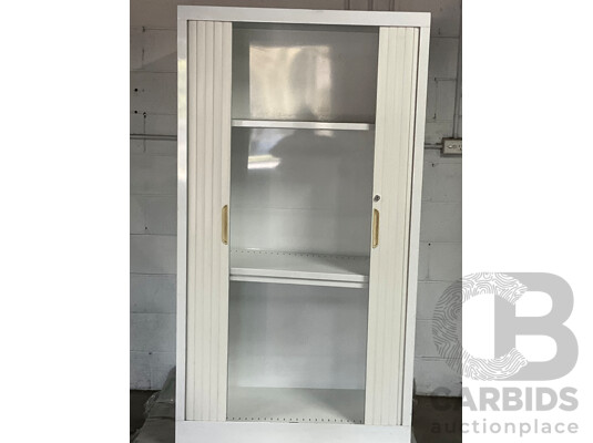 Tambour Door Office Storge Cupboard (89cm X165cm X45cm) - Lot of 2