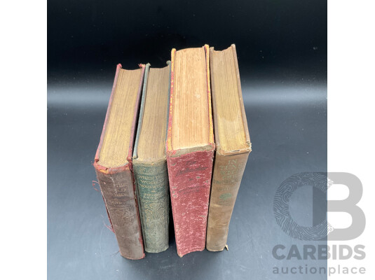 Collection of Antique Books, Including Henry Lawson ''When the World Was Wide, in Tune with the Infinite by Ralph Waldo Trine and More - Lot of 4