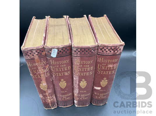 History of The United States, Vol. I to IV, by W.C.Bryant and S.H. Gay - Lot of 4